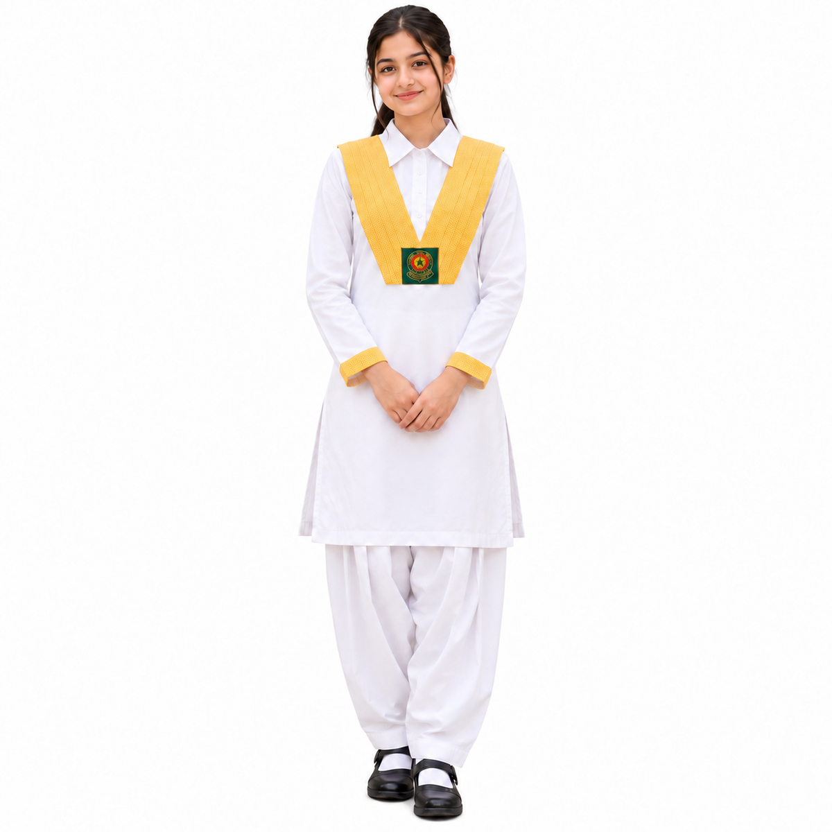 GREENLAND Full sleeves (VI-XII) Girls Saturday Suit Yellow (Copy)
