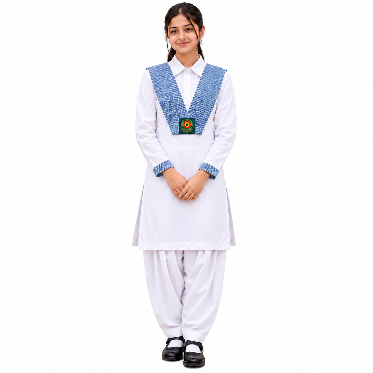 GREENLAND Full sleeves (VI-XII) Girls Saturday Suit Blue