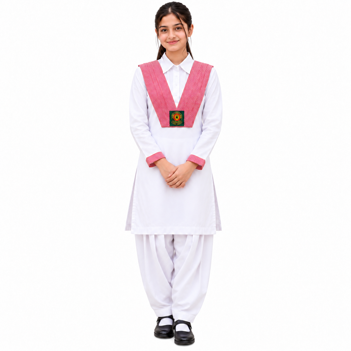 GREENLAND Full sleeves (VI-XII) Girls Saturday Suit Red